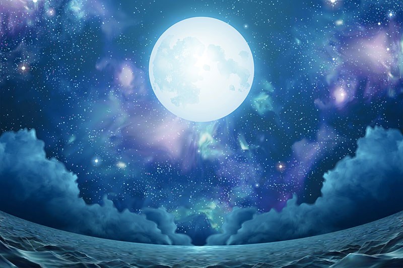 Fantastisch Volle Maan Landschap Behang