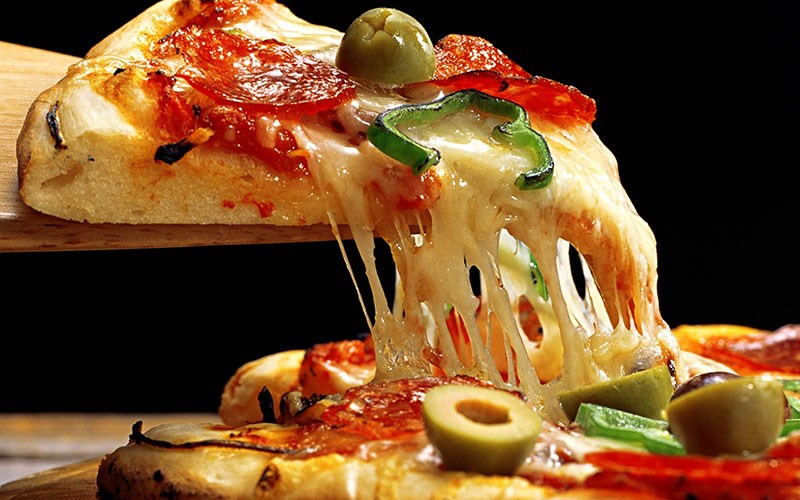 Pizza Slice Geïllustreerd Behang