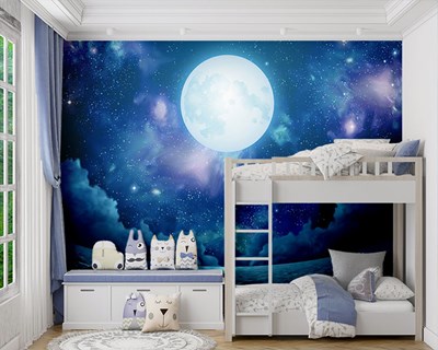 Fantastisch Volle Maan Landschap Behang