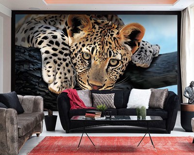 Baby tijger geïllustreerd behang