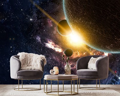 Sterrenstelsel en planeten themabehang