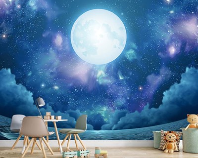 Fantastisch Volle Maan Landschap Behang