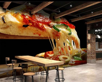 Pizza Slice Geïllustreerd Behang