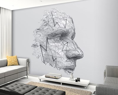 Geometrische tekening menselijk gezicht behang 