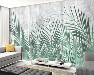 Groen gebladerde plant thema-behang 