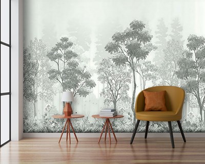 Mistig Boslandschap Behang 