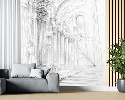 Architectonisch Tekening Thema-Behang 