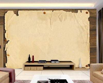 Oud papier look behang