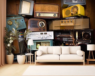 Vintage Radio Behang 