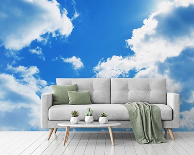Blauw Luchtthema-Behang 
