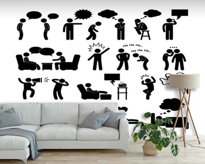 Talking Men Geïllustreerd Behang 