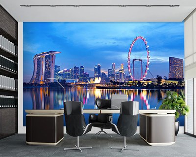 Singapore Stadslandschap Behang 