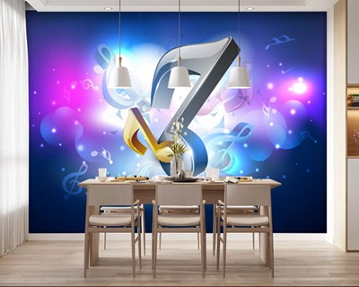 3D muzieknoot thema behang 
