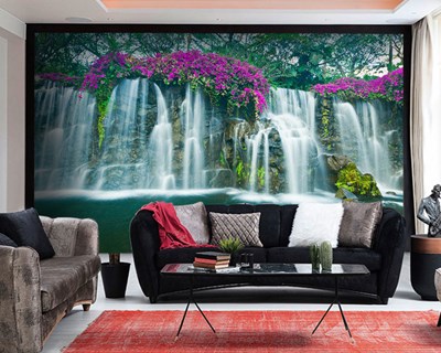 Waterval geïllustreerd behang
