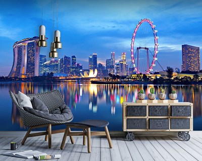 Singapore Stadslandschap Behang 