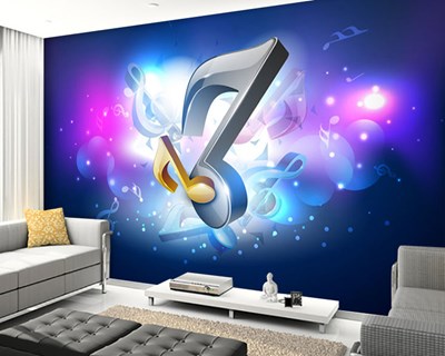 3D muzieknoot thema behang 