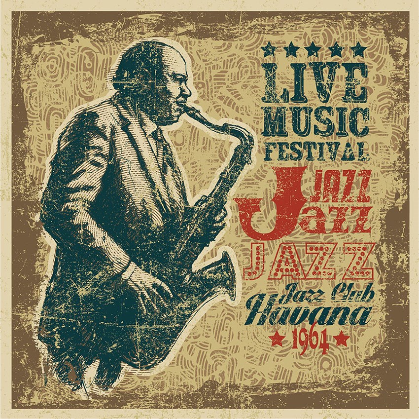 Man Saxofoon Thema Behang