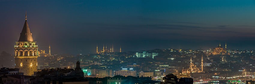 Nacht Istanbul Landschap Behang 