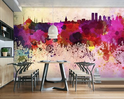 Aquarel Istanbul Landschap Behang