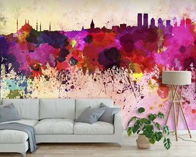 Aquarel Istanbul Landschap Behang