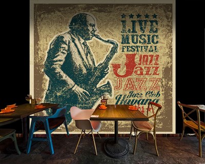 Man Saxofoon Thema Behang