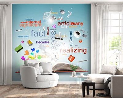 Boek en digitale wereld themabehang 