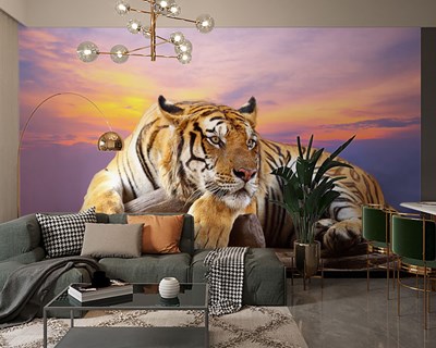 Tiger Geïllustreerd Behang