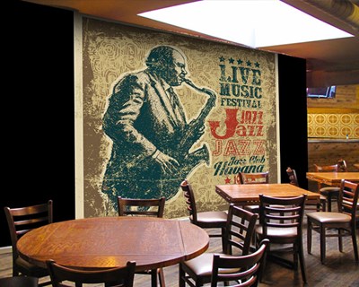 Man Saxofoon Thema Behang