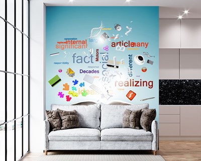 Boek en digitale wereld themabehang 