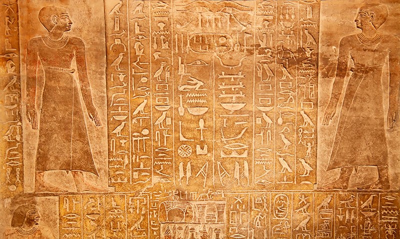 Egyptische hiërogliefen Thema-Behangers