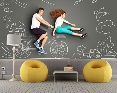 Vrouwen Mannen Abstract Geïllustreerd Behang