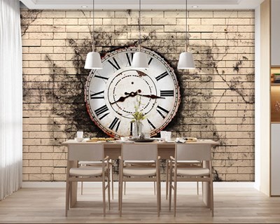 Wandklok Op Zoek Behang
