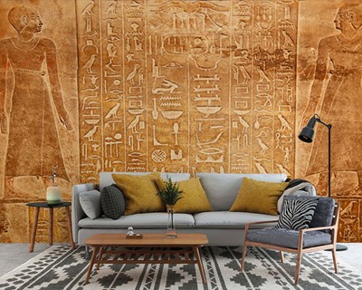 Egyptische hiërogliefen Thema-Behangers