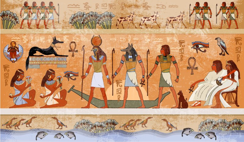 Oud Egypte Hiërogliefen Behang 