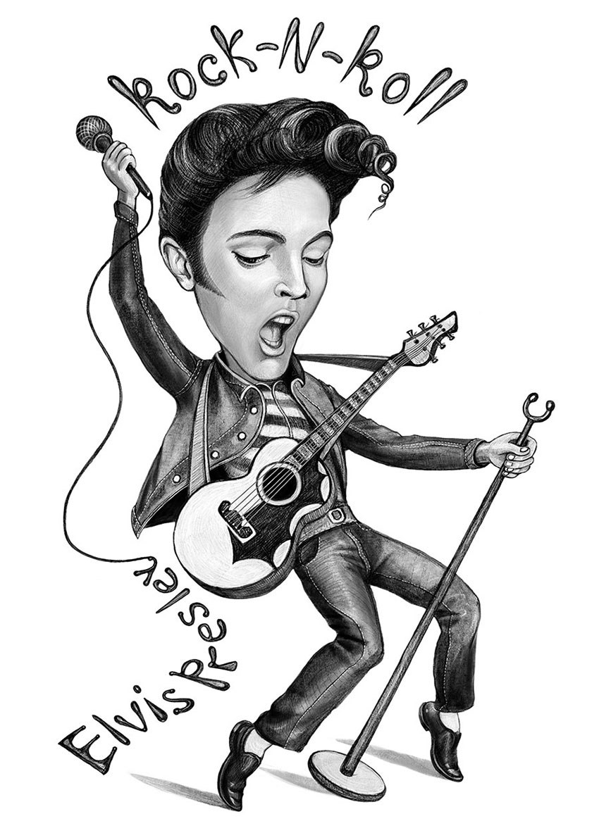 Elvis Presley Rock Muziek Behang 