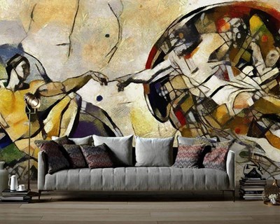 Creatie tafel geïllustreerd behang