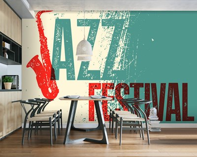 Jaz Muziekfestival Thema-Behang 
