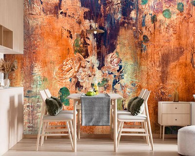 Oranje Vloerbehang Textuur 