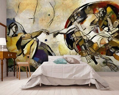 Creatie tafel geïllustreerd behang