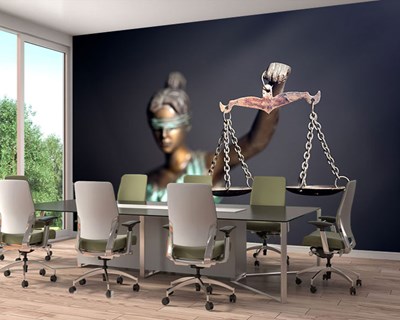 Behang in het advocatenkantoor 