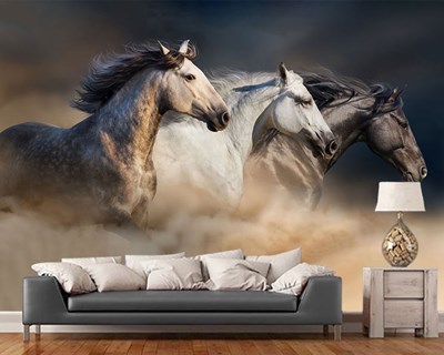  Paarden geïllustreerd behang