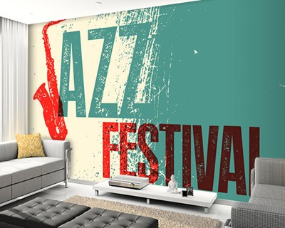 Jaz Muziekfestival Thema-Behang 