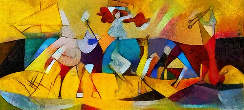 Abstract Canvas Painting Wallpaper 