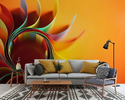 Kleurrijke papieren behang met thema's