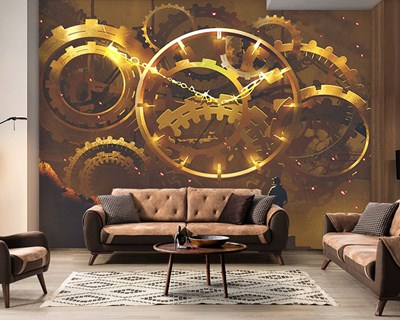 Machinewielen-thema behang