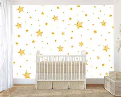 Sterrenmotief babykamerbehang 