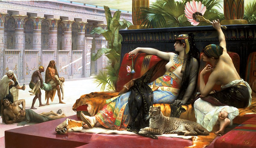 Egyptische koningin Cleopatra geïllustreerd behang 
