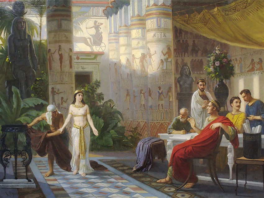 Oud Egyptisch Cleopatra Geïllustreerd Behang