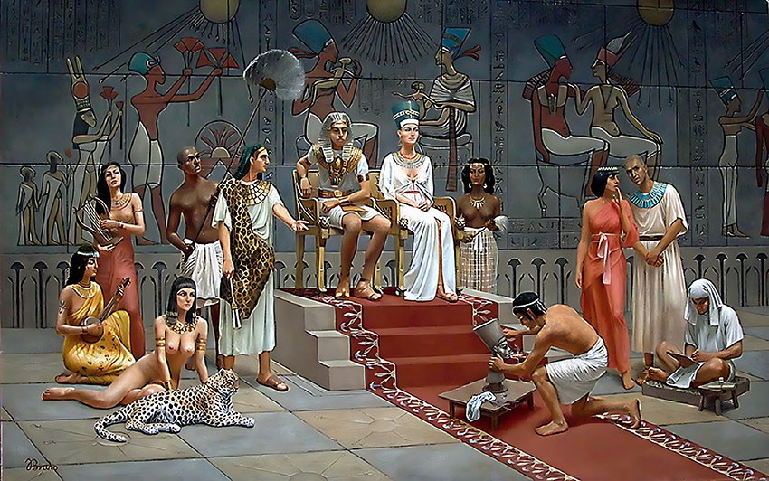 Egyptische Koningin Nefertiti Schildering Behang