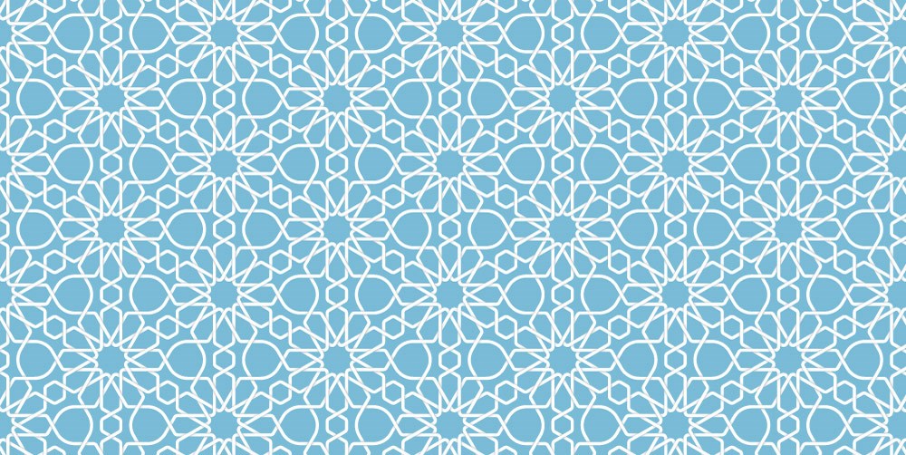 Turquoise Geometrisch Patroon Behang